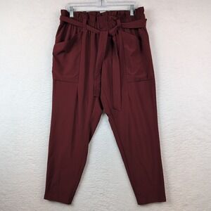Athleta Skyline Pants Women's 12 Stretch Belted Ankle Adirondack Brown